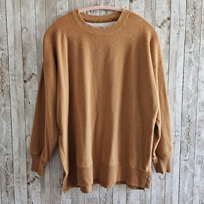 Sudadera Aerie Mujer Marrón Crew Manga Larga Pullover Athleisure Talla Grande Foto 1 de 4