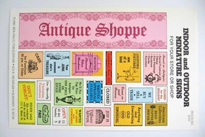 puppenstube puppenhaus miniatur antik laden laden papierschilder zum basteln 21 schilder - Bild 1 von 2