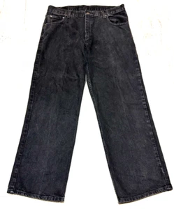 Arizona Jeans Mens 36x30 Black Denim Relaxed Fit Straight Leg - Picture 1 of 4