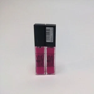 Maybelline Vivid Matte Liquid Lipstick 2X # 20 Electric Pink 0.26 Oz - Picture 1 of 7