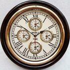Nautical 16" Wooden World Time Wall Clock Antique Home & Office Decor Clock Gift