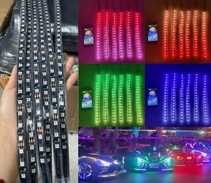 1FT LED Strips Lights 6pcs For Slingshot Hood Motorcycle Truck Grill APP+Remote - Picture 1 of 23