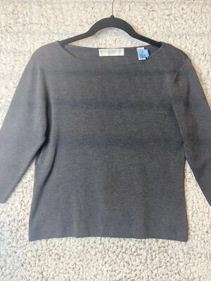 Valerie Stevens Elástico Seda Manga 3/4 Gris Suéter Mujer Talla M Foto 1 de 4