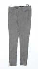 Dorothy Perkins Womens Grey Floral Nylon Carrot Trousers Size 8 L24 in Regular Z