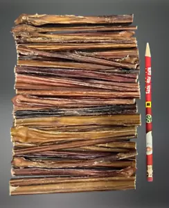 100 6" Beef Jr Bully STICKS Dog Treat Chew NEW *USA MADE* Chews Solid Thin - Picture 1 of 7