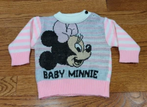 Vintage 1984 Disney Babies Mini Mouse Pullover Sweater Size Newborn to 6M - Picture 1 of 6