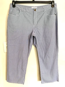 Coldwater Creek Womens Pants 16P Petite Blue White Ankle Natural Fit Pockets - Picture 1 of 4