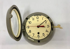 Nautical Antique Original Russian Key Winding Old CCCP Mechanical Wall Clock - Picture 1 of 10