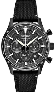 Seiko Essentials SSB417P1 Chronograph Watch, Black Dial, Stainless Steel, 100M W - Picture 1 of 2