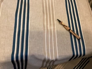 Remnant 56" x 54" Luxury Linen Ribbon Striped Fabric - Unused - Picture 1 of 3