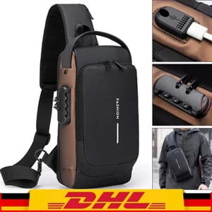 Schultertasche Brusttasche Umhängetasche Anti-Diebstahl Sling Bag Herrentasche - Bild 1 von 14