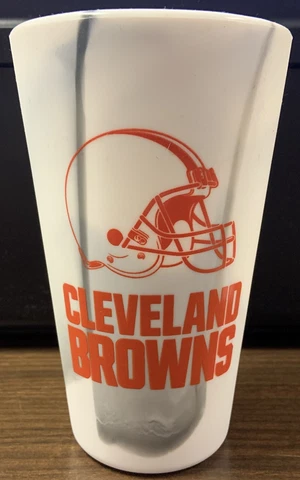 CLEVELAND BROWNS FASHION 16 OZ SILICONE PINT GLASS NEW WINCRAFT 🐶 Cover