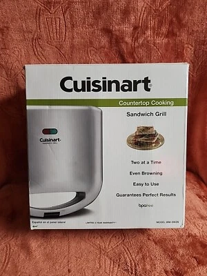 Parrilla para sándwich de cocina en encimera Cuisinart sin BPA WM-SW2N. NUEVO EN CAJA (CAJA P)  Foto 1 de 4