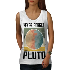 Wellcoda Never Forget Pluto nostalgisches Retro Planet Damen-Tankoberteil - Bild 1 von 22