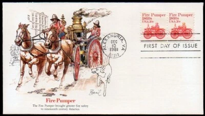 #1908 20c Fire Pumper PNC scarce plate #5 Fleetwood FDC - Image 1 of 2