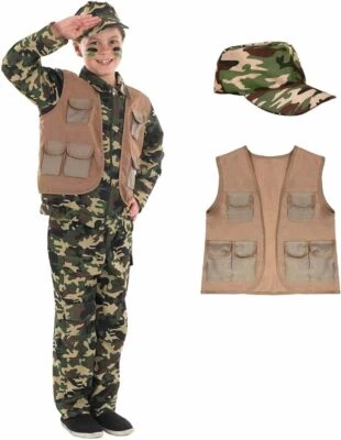Disfraz Ejército Niños S - XL Niños Niños Soldado Militar Uniforme Halloween Foto 1 de 4
