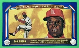 Tarjeta Davco 1982 Bob Gibson St. Louis Cardinals Salón de la Fama Estrellas de Béisbol Rara - Imagen 1 de 2