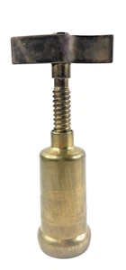 Vintage 1950-1960s Solid Brass Italian Corkscrew Wine Bottle Opener Bar Tool - Picture 1 of 5