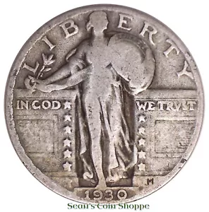 1930 Standing Liberty Quarter 25C Fine F Cond Philadelphia Free Shipping! - Picture 1 of 2