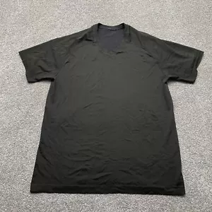 Lululemon Shirt Adult Large Green V-Neck Short Sleeve Gym Active Training Mens - Picture 1 of 9