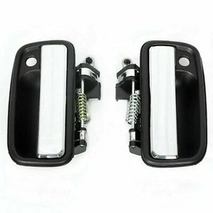 Set of 2 Front Exterior Door Handle for 1995-04 Toyota Tacoma Base Black Plastic - Picture 1 of 7