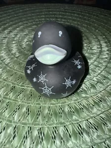 Spidy Duck Webs Black Rubber Duck Jeep Bath Play Office Collectable Toy 2” - Picture 1 of 4