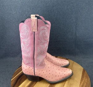 Womens Twisted X WWT0006 Almound Toe Pink Ostrich Cowboy Western Boot 8B - Picture 1 of 10