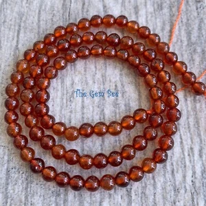 4,5 mm Hessonit Granat Glatt Rund Kugel Perlen 15 Zoll Strang - Bild 1 von 11