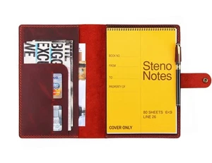 Leather Cover for 6"x9" Steno Notebook, Leather Folio Cover Compatible with 6... - Picture 1 of 7