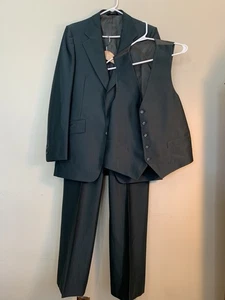 Vintage Gentry David’s Of Harrisburg 3-Teiler Anzug 38/40 Forest Green Union - Bild 1 von 24