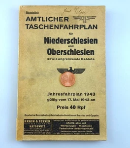 Taschenfahrplan Niederschlesien und Oberschlesien 1943 Reichsbahn Fahrplan - Bild 1 von 17