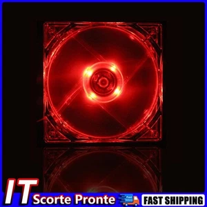 Ventola LED di raffreddamento CPU per computer PC da 12 cm 120 mm LED ROSSO 12 V - Photo 1/10