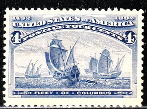 #233 US 4 CENT ULTRAMARIN COLUMBIANISCH - NEUWERTIG - N/G - FEIN - SEHR SCHÖN - Bild 1 von 1