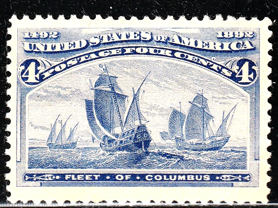 #233 US 4 CENT ULTRAMARINE COLUMBIAN-MINT-N/G-FINE-VF - Image 1 of 1