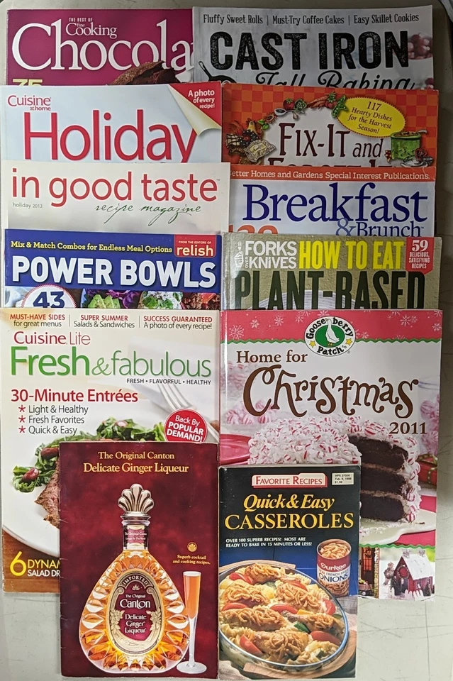 Various Food Magazines 100 Menu Ideas Cast Iron Power Bowls Baking Holidays  x12 Foto 1 de 4