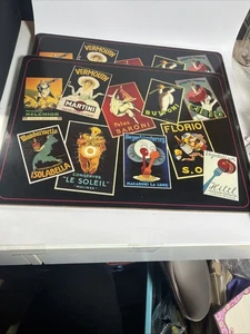 Pottery Barn Italian Food Liquor Posters Cork Back Placemats (2) - Picture 1 of 11