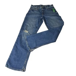 Gap Kids High Rise 90s Loose Distressed Adjustable Waist Blue Denim Jeans SZ 10 - Picture 1 of 16