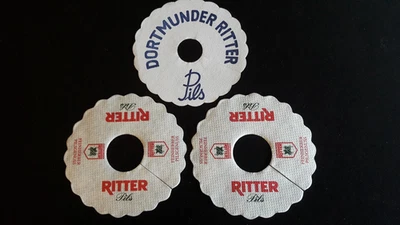 3 Pilsdeckchen Pilsrosetten Pilskragen Dortmunder Ritter Bier Brauerei - Bild 1 von 4