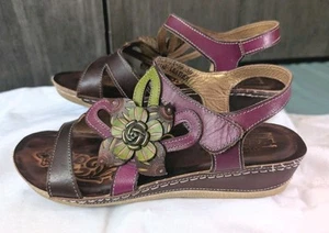 Spring Step L’Artiste Pelagia Womens 39 US 8.5 Multicolor Leather Sandals Cute - Picture 1 of 11