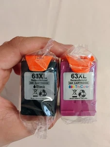 63 XL Ink Cartridges For HP 63XL Officejet 4650 3830 Envy 4520 4512 4516 F6U64AN - Picture 1 of 4