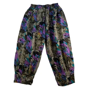 Vtg 90s Mr. K Large Petite LP Pants MC Hammer Floral Tapered Grunge Street Punk - Picture 1 of 14