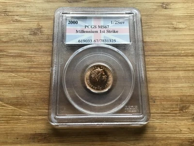Great Britain 2000 Gold 1/2 Sovereign PCGS MS67 Millennium - Image 1 of 4