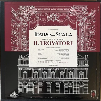 VG++ "Verdi: Il Trovatore" 3 LPs Callas Karajan 1957 Angel Mono w/Booklet - Image 1 of 2