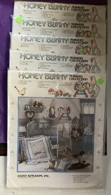 1988 Daisy Kingdom HONEY BUNNY Nursery Collection Crib Bedding Set Lot of 5 New - Image 1 of 4