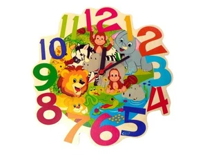 Wood Decoration Wallclock Jungle Bxlxh 9 21/32x1 9/16x9 21/32in New Zimmeruhr - Picture 1 of 1