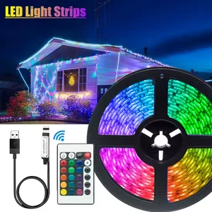 LED Strip Lights USB 1-20m 5050 RGB Colour Changing Tape for kitchen Cabinet, TV - Picture 1 of 4