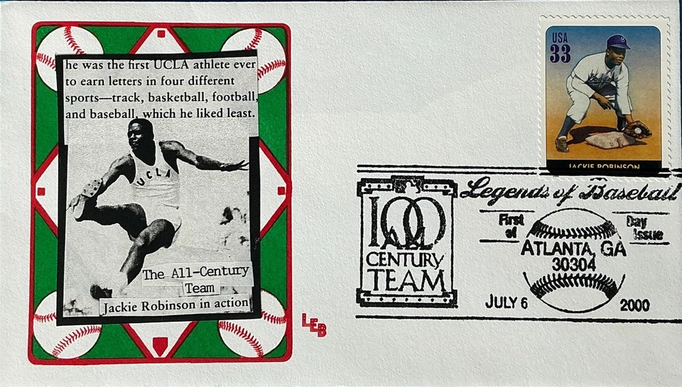 LEB 3408 Jackie Robinson Base Ball UCLA Track Star  - Image 1 of 1