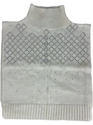 Karen Millen Embellished Wool Blend Tabard High Neck Ivory One Size - Image 1 of 4