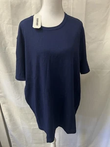 Herren Kurzarm Rundhals Strick Pullover Pulli Blau COOFANDY Gr. 3XL NEU - Bild 1 von 8