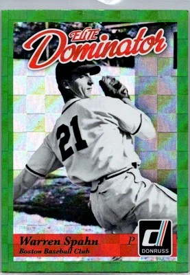 2014 Panini Hall of Fame 75th: Elite Dominator Warren Spahn Boston Braves #38 - Image 1 of 2